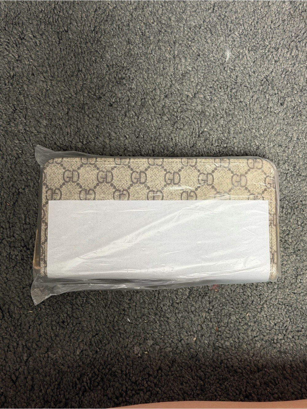 Beige Monogram Zip-Around Wallet - Designer Inspired